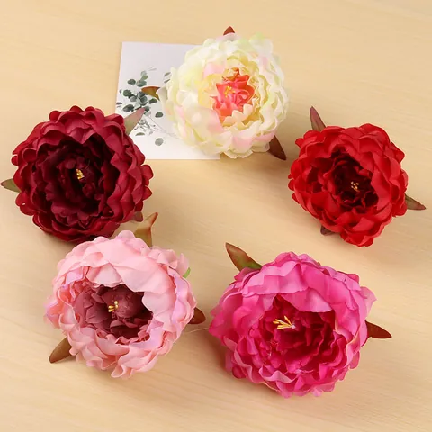 Künstliche Pfingstrosen Blütenköpfe Seidenstoff Falsche Blumen Für Hochzeitsdekoration Fotografie Requisiten DIY Handwerk Wohnkultur Girlanden Materialien