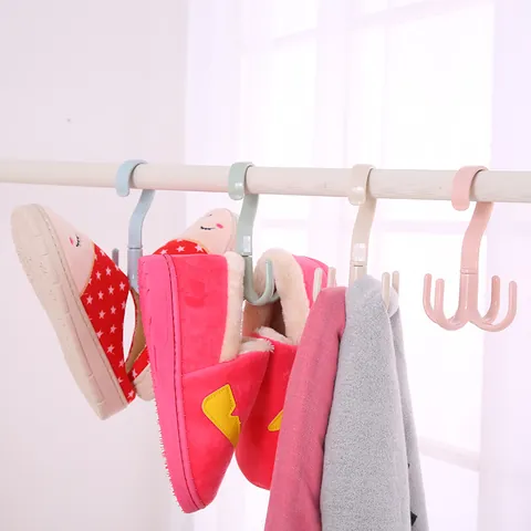 Multi Functional 360 Degree Rotating Multi Claw Closet Organizer Hook For Bags Scarves Ties Polystyrene Storage Hanger