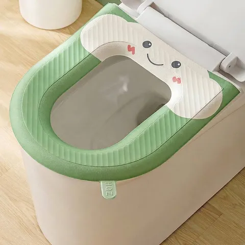 Waterproof EVA Toilet Seat Mat Printed Cartoon Pattern Washable Universal Toilet Seat Cover With Handle For Home Bathroom Decor