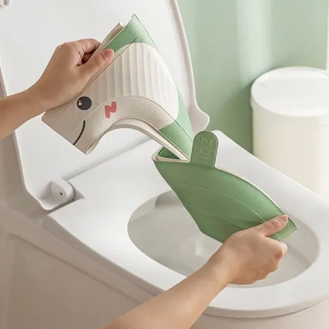 Waterproof EVA Toilet Seat Mat Printed Cartoon Pattern Washable Universal Toilet Seat Cover With Handle For Home Bathroom Decor