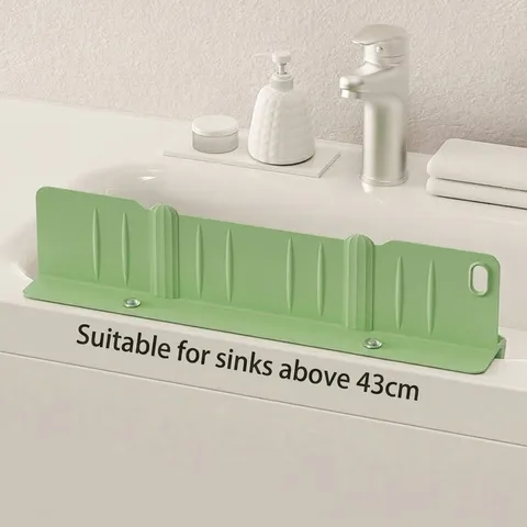 Multifunctional Kitchen Sink Splash Guard And Organizer TPR Splash-proof Water Barrier With Drainage Storage Basket Home Kitchen Accessories