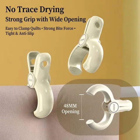 Large Windproof Quilt Clips Strong Grip Laundry Clothespins Non-marking Blanket Clamps For Household Sheets Drying Clothes Organizer