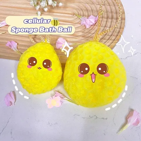 Japanischer Waben Badeschwammball Weicher Körperschrubber Zum Duschen Gesichtsreinigung Schaumnetz Peeling Schwamm