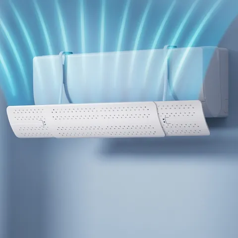 Deflector de Viento para Aire Acondicionado Universal Ajustable Montado en la Pared Anti Soplado Directo Extensible de PP para Hogar