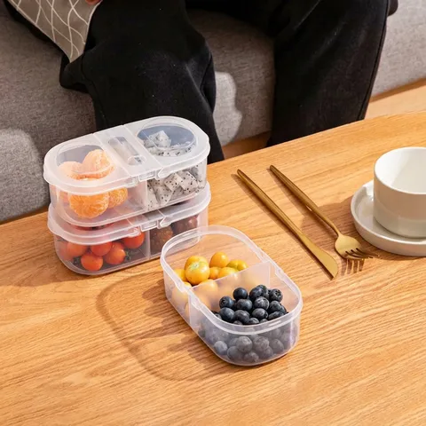 Food Grade PP Refrigerator Storage Box Transparent Fruit Vegetable Divided Fresh-keeping Container With Lid Kitchen Organizer