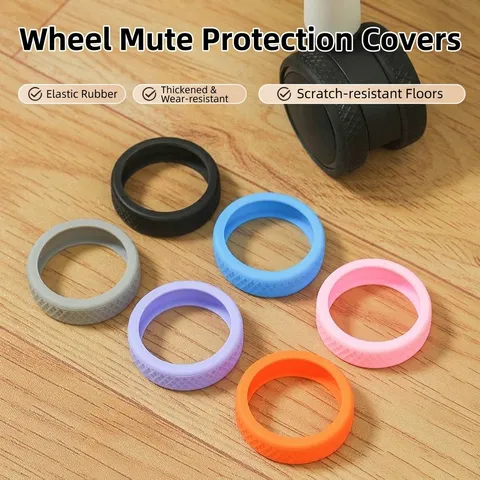 Silicone Luggage Wheel Protector Covers Suitcase Caster Protection Sleeves Silent Shock Absorption Wear-Resistant Luggage Accessories