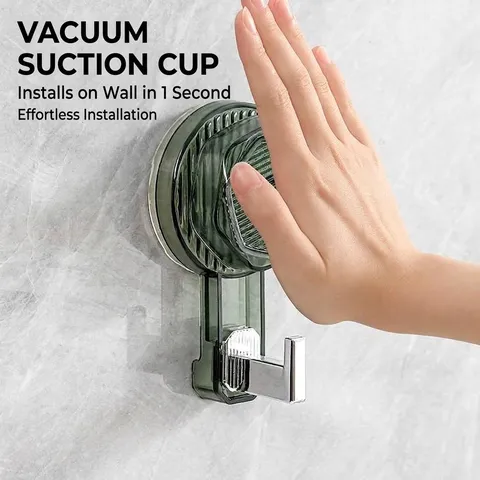 Strong Suction Cup Hook For Bathroom Kitchen Rotatable Vacuum Wall Hooks Heavy Duty No-Drill Towel Coat Bag Hanger Waterproof Plastic Metal Hook