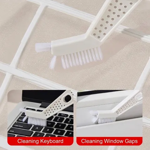 Cepillo de Limpieza para Aire Acondicionado de Doble Cabezal PP Microfibra Cepillo de Polvo para Persiana y Rejilla de Coche