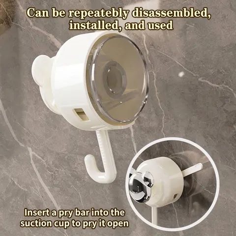 Bear Shape Vacuum Suction Cup Hook No-Drill Heavy Duty Wall Hook For Bathroom Kitchen Towel Holder Home Storage Organization
