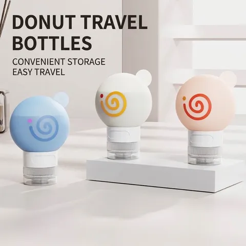 Donut Silicone Refillable Bottle Portable Travel Squeeze Bottle For Lotion Shampoo Cosmetic Leak-proof Container Toiletries Storage