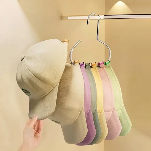 Kohlenstoffstahl Ring Kleiderbügel Mit Rutschfester PVC Beschichtung Für Hüte Schals Krawatten Modern Kleiderschrank Organizer Haken