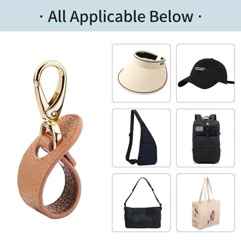 PU Leather Magnetic Hat Clip for Bag Travel Portable Hat Holder Clip Leaf Panda Shape Bag Accessories