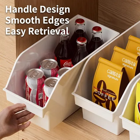 Multi-Functional Oblique Opening Plastic Storage Basket Right Angle Desktop Organizer Box For Kitchen Cabinet Miscellaneous Items PP Storage Bin