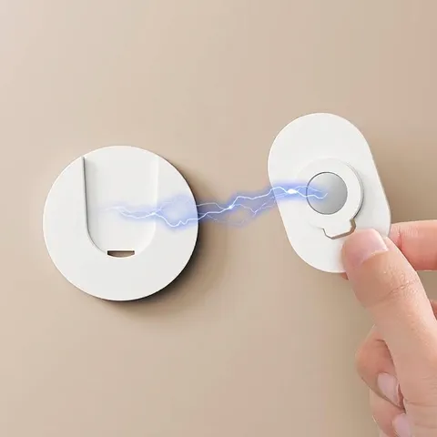 Magnetic Remote Control Holder Wall Mounted Socket Fixer Punch Free Power Strip Storage Hook For Home Office