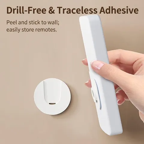 Magnetic Remote Control Holder Wall Mounted Socket Fixer Punch Free Power Strip Storage Hook For Home Office