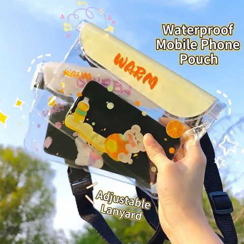 Waterproof Phone Pouch Adjustable Waist Belt Touch Screen Dry Bag Transparent Mobile Phone Protector For Swimming Diving
