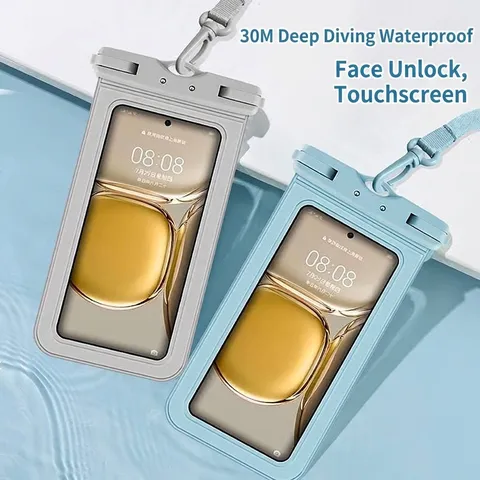 Pochette de Téléphone Étanche Universelle TPU Écran Tactile Sac Sec Sous-Marin Pour Plongée Natation Plage Grande Taille