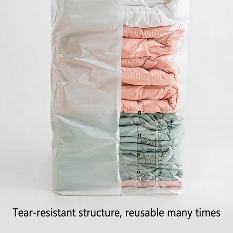 3D Stereoscopic Vacuum Storage Bag PA+PE Reusable Space Saving Compression Bag For Clothes Quilts Blanket Bedding Manual Electric Pump