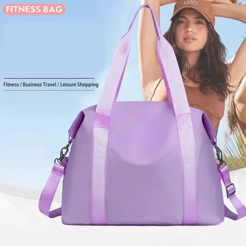 Women Nylon Travel Bag Large Capacity Waterproof Fitness Duffel Bag Casual Handbag Lightweight Shoulder Crossbody Bag For Short Trip