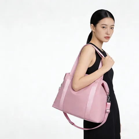 Women Nylon Travel Bag Large Capacity Waterproof Fitness Duffel Bag Casual Handbag Lightweight Shoulder Crossbody Bag For Short Trip