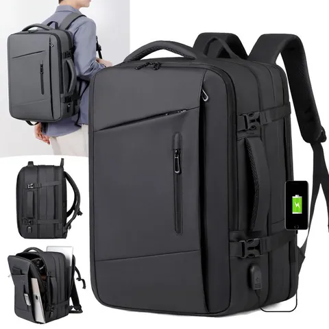 Heren Uitbreidbaar Zakelijke Rugzak Grote Capaciteit USB Waterdicht Oxford Doek Laptop Reizen Pendelen Dagrugzak