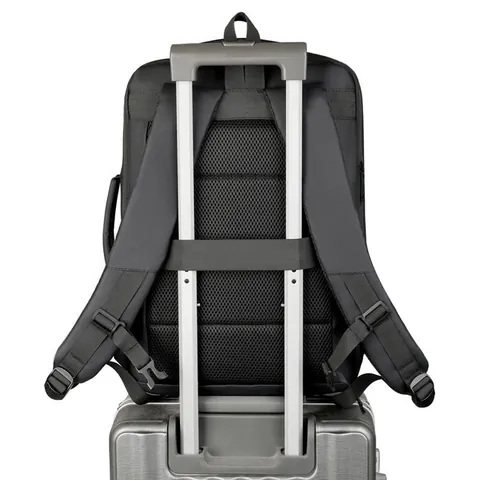 Heren Zakelijke Laptop Rugzak Uitbreidbaar USB Oplaadpoort Waterdicht Oxford Doek Minimalistisch Reis Rugzak Woon-werkverkeer Schooltas