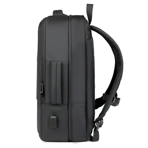 Heren Uitbreidbare Zakelijke Rugzak Waterdichte Oxford Doek Laptoptas USB Oplaadpoort Reis Woon-werkverkeer Schooltas