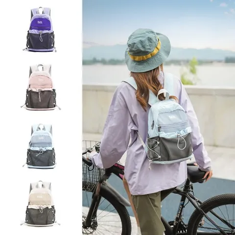 American Style Casual Patchwork Mini Backpack For Kids Students Lightweight Water Repellent Nylon Outdoor Travel Small Schoolbag