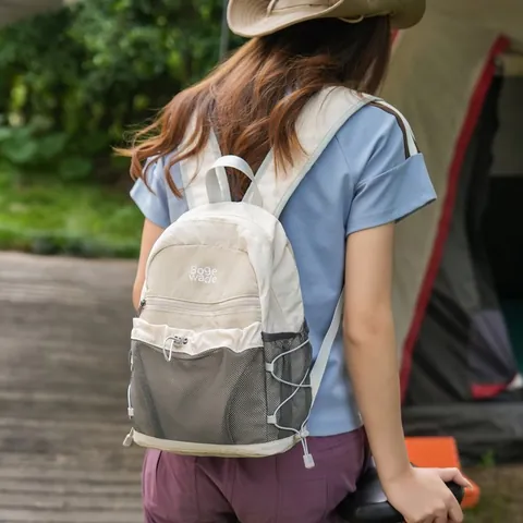 American Style Casual Patchwork Mini Backpack For Kids Students Lightweight Water Repellent Nylon Outdoor Travel Small Schoolbag