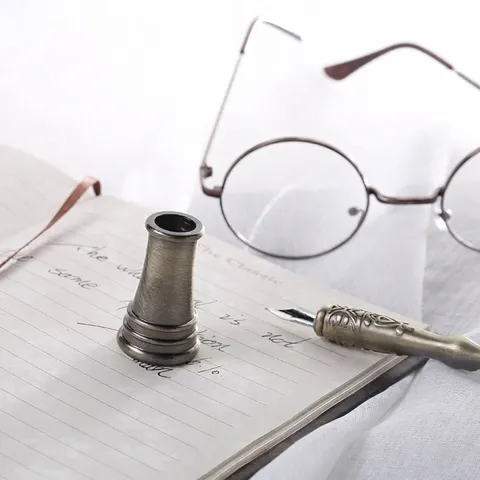 Portalápices de Metal Retro Europeo Organizador de Escritorio Soporte para Bolígrafo de un Solo Orificio Para Oficina Hogar Decoración de Escritorio Regalo