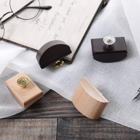 Vintage Wood Rocker Blotter Metal Relief Knob Calligraphy Ink Fast Drying Tool Fountain Pen Writing Desk Accessory Craft Gift