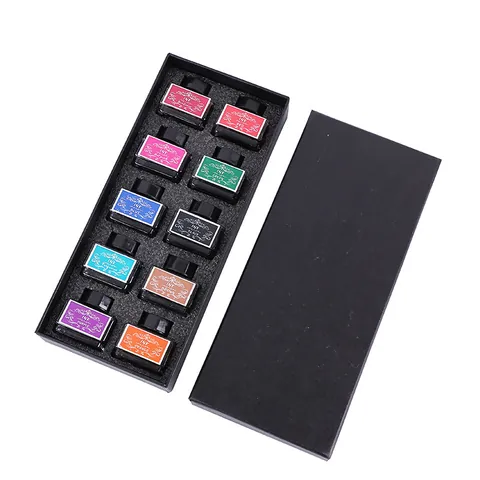Set de Tinta de Color No Carbonosa Vintage Para Pluma de Inmersión Dibujo Escritura Suministros de Arte de Oficina Escuela Botella de Vidrio Caja de Regalo