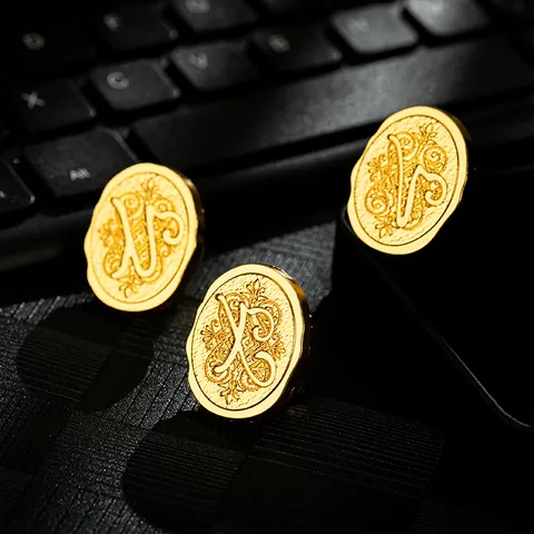 Vintage Metal Wax Seal Stamp Head Baroque Alphabet Letter Gold Plated Alloy Sealing Wax Stamp For Envelope Card DIY Craft