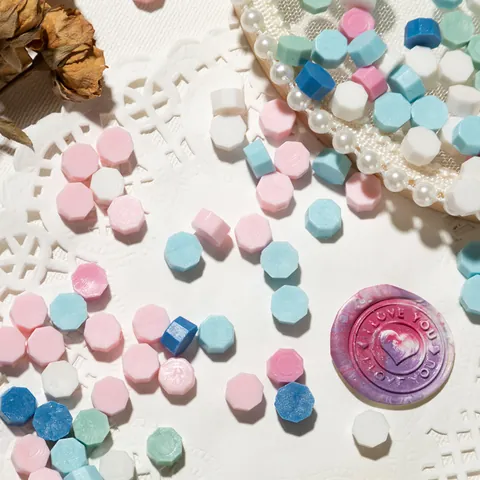 Perle di Ceralacca Ottagonali Ceralacca Multicolore per Sigilli Buste Inviti Confezioni Regalo Scrapbooking Fai da Te Artigianato
