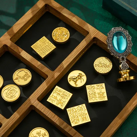 Kit Sigillo in Cera Retro Kit di Timbri Decorativi in Ottone Lega Legno Con Confezione Regalo Per Decorazione di Lettere di Nozze Busta Stile Letterario Fai da Te