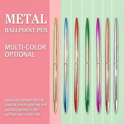 Slim Metal Ballpoint Pen Aluminum Alloy Rotating Writing Pen Twist Mechanism Gradient Business Office Supplies Gift Pen