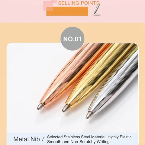 Slim Metal Ballpoint Pen Aluminum Alloy Rotating Writing Pen Twist Mechanism Gradient Business Office Supplies Gift Pen