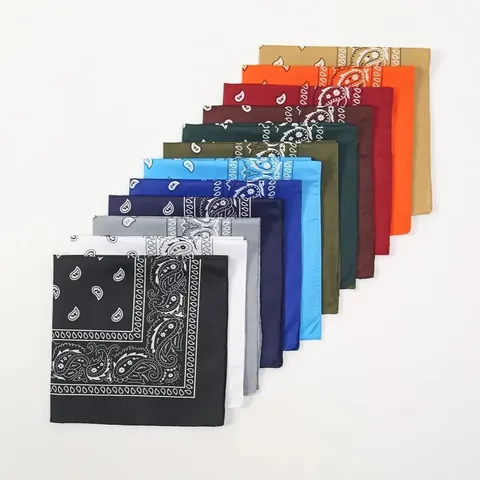 Paisley Print Bandana Vierkante Sjaal Unisex Hip Hop Hoofddoek Mode Retro Satijn Polyester Decoratieve Sjaal Accessoire