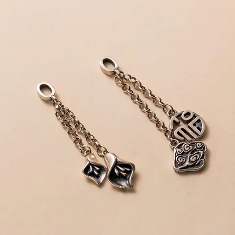 925 Sterling Zilver Vintage Lotusblad Kwastje Hanger DIY Armband Sieraden Maken Benodigdheden Fu Karakter Bedeltje