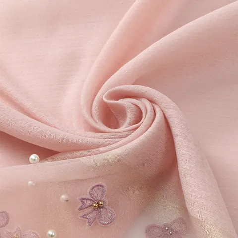 Chal Largo de Organza para Mujer Seda de Morera Cuentas Pañuelo de Protección Solar Elegante Moda Viaje Playa