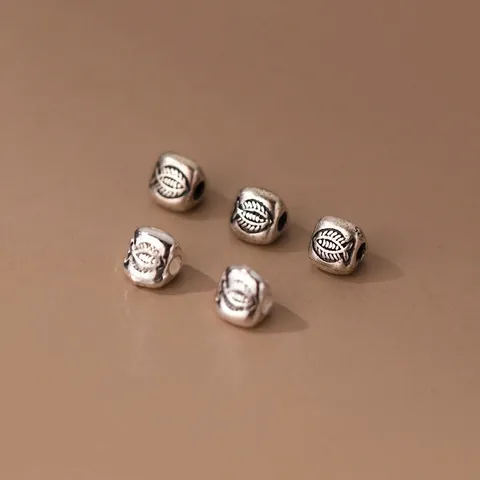 Perline Distanziatrici a Triangolo in Argento Sterling 925 Vintage Ossidato Motivo Pesce Perline Sciolte per Braccialetto Fai da Te Creazione Gioielli Artigianato Materiale Accessori Componente