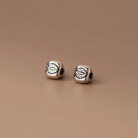 Perline Distanziatrici a Triangolo in Argento Sterling 925 Vintage Ossidato Motivo Pesce Perline Sciolte per Braccialetto Fai da Te Creazione Gioielli Artigianato Materiale Accessori Componente