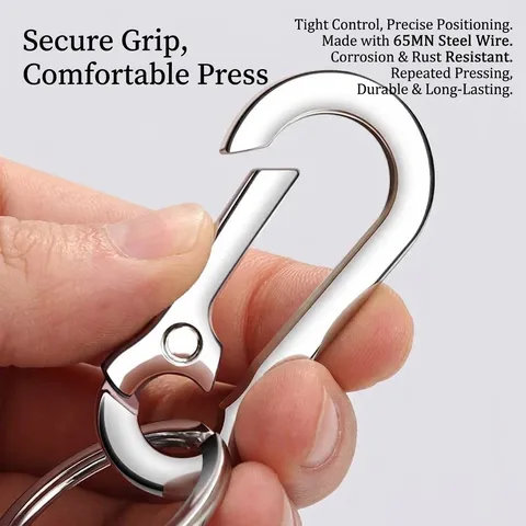 Portachiavi in Lega di Zinco Uomo Donna Creativo a Doppio Anello Portachiavi Auto Metallo Porta Chiavi Clip da Cintura Appeso in Vita