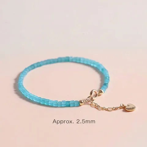 Sierlijke Natuurlijke Amazoniet Armband 14K Gold Filled Hart Hanger Verstelbare Kralen Sieraden Voor Vrouwen Meisjes Cadeau