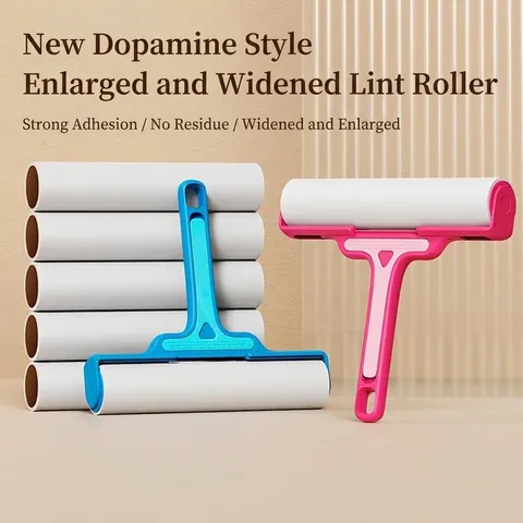 Portable Lint Roller Tearable Sticky Paper Roll Brush For Pet Hair Clothing Dust Removal Household Cleaning Tool With Refills