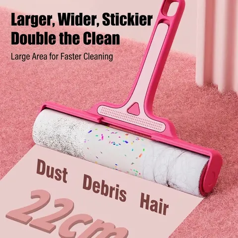 Portable Lint Roller Tearable Sticky Paper Roll Brush For Pet Hair Clothing Dust Removal Household Cleaning Tool With Refills