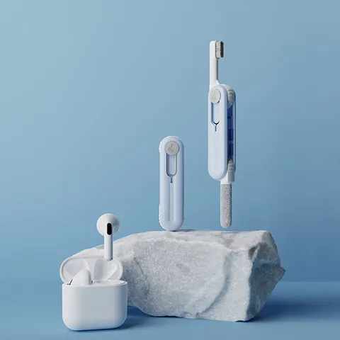 Portable Multifunctional Bluetooth Earphone Cleaning Pen Kit With Stainless Steel Nib Soft Brush For Earbud Case Phone Port