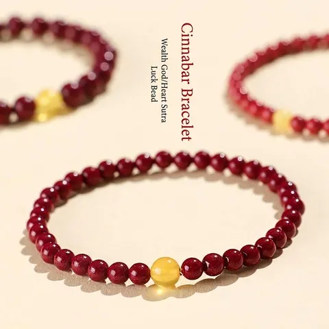Natural Freshwater Pearl Cinnabar Beaded Bracelet For Women Zodiac Year Luck Bracelet Ethnic Red Stone Bracelet Jewelry