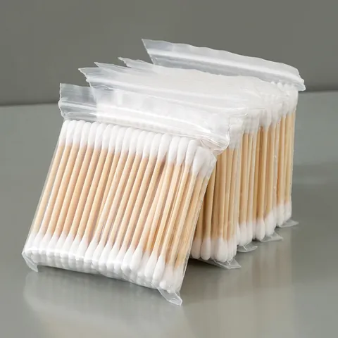 Disposable Double Head Cotton Swabs With Natural Bamboo Sticks And Absorbent Cotton For Makeup Cleaning Ear Care Home Use