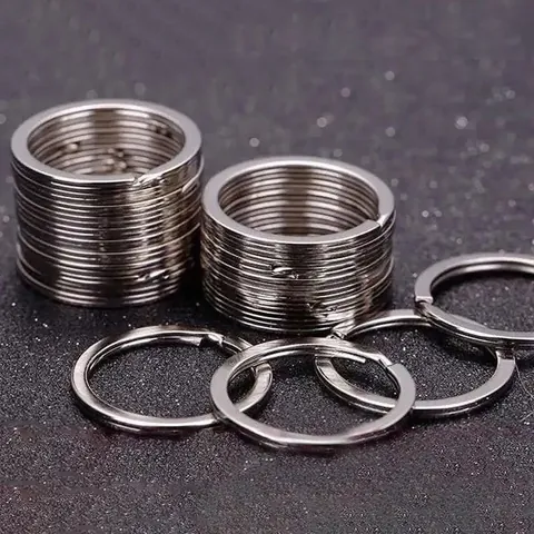 304 Stainless Steel Round Flat Smooth Key Rings For DIY Keychain Jewelry Making Minimalist High Strength Polished Metal Split Ring Accessories